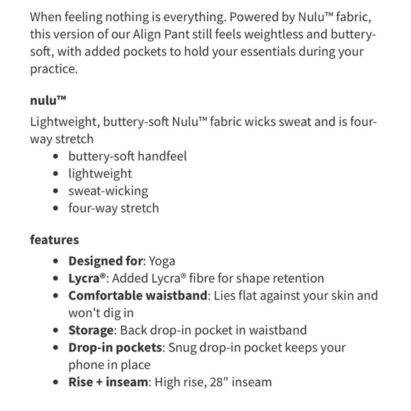 Lululemon Align High-Rise Pant with Pockets 28" in Black - Picture 11 of 12